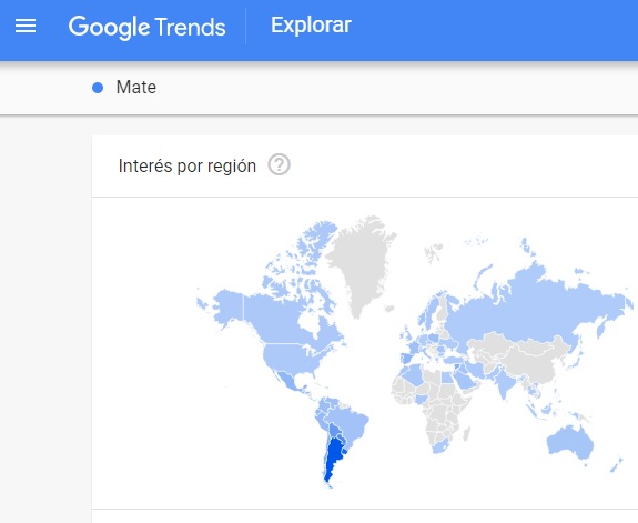 argentina pais que mas busca sobre yerba mate 2021 google trends