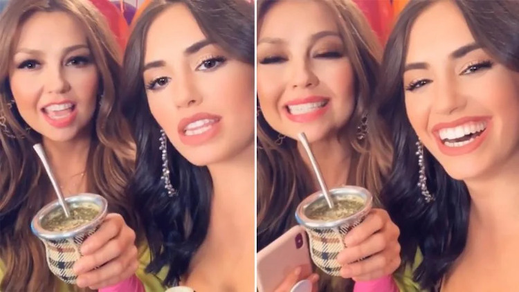 Lali esposito invita a thalia a probar el mate argentino