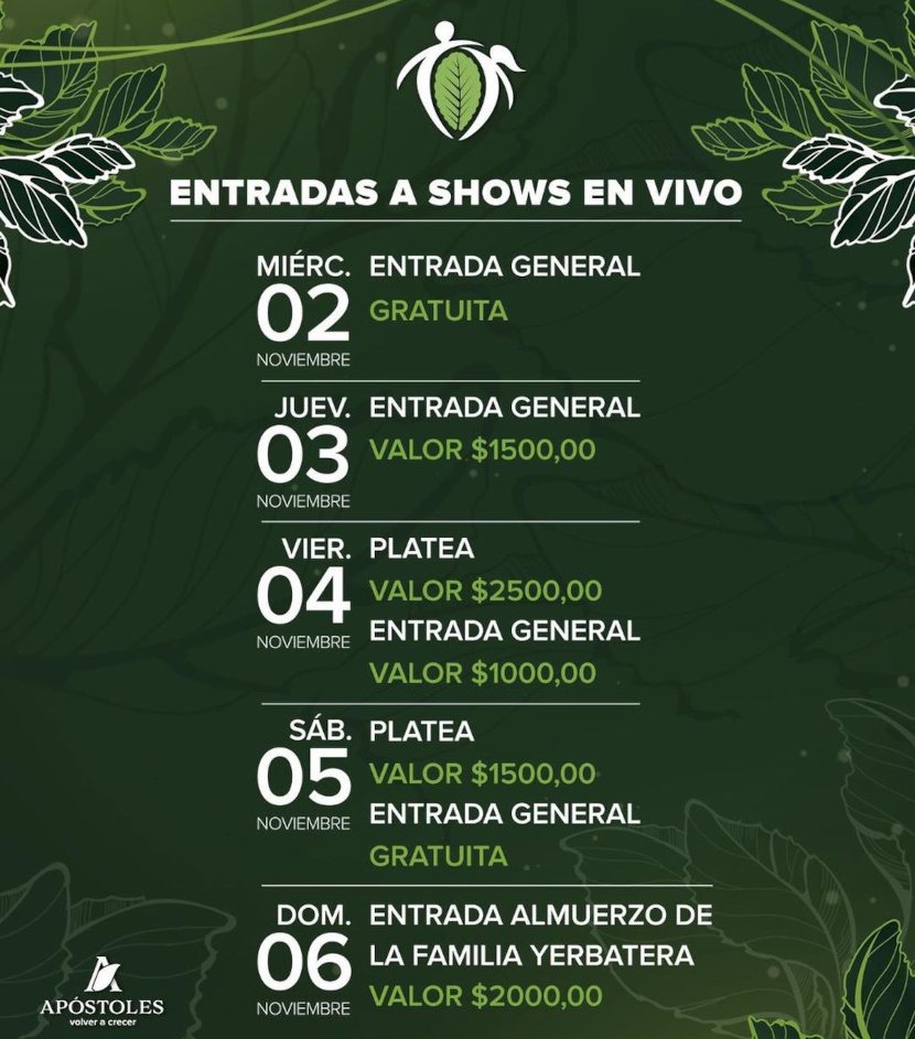 valor-entradas-shows-fiesta-yerba-mate-2022-apostoles